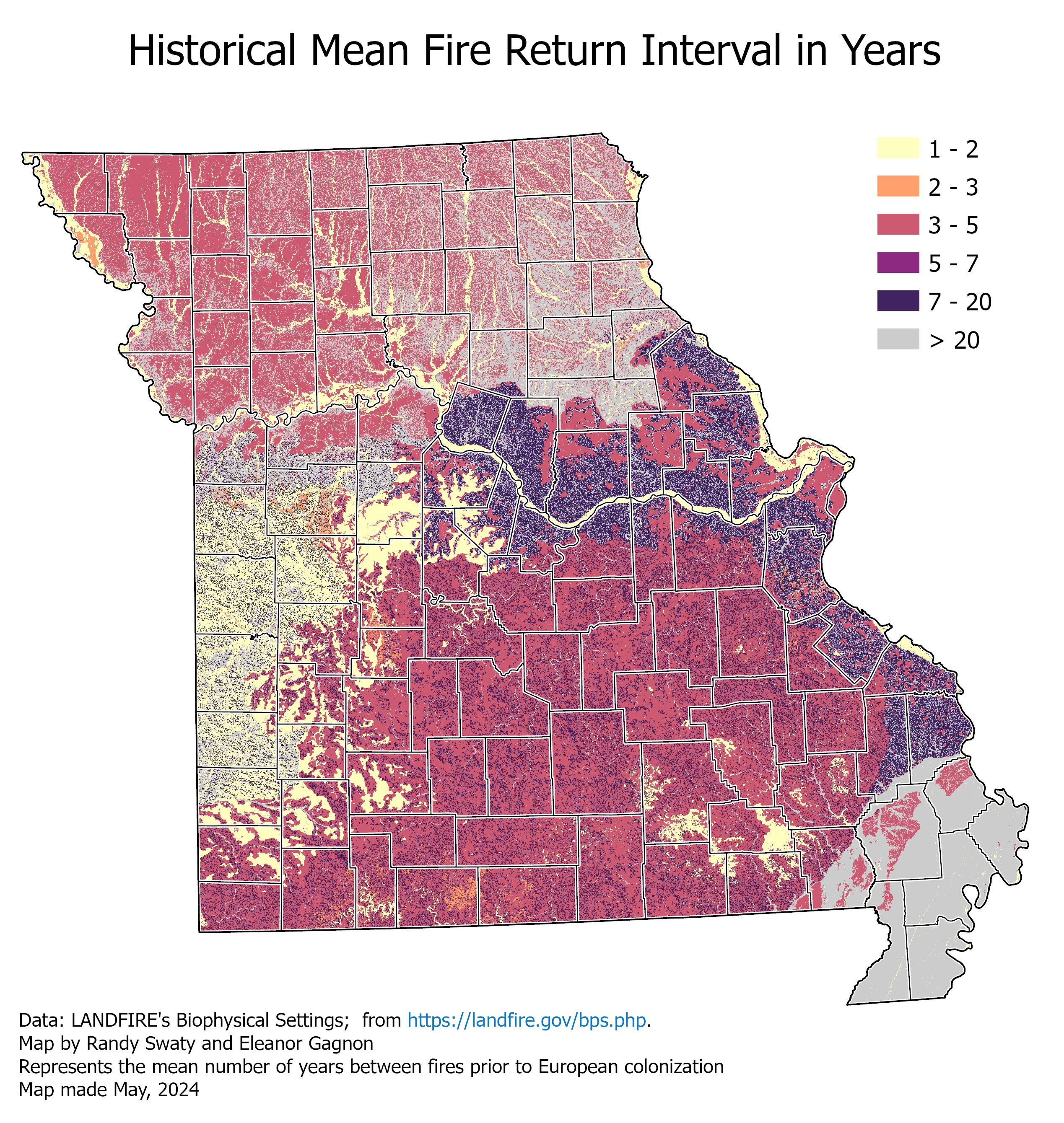 "Historical ecosystems map of a large region in the western United States.